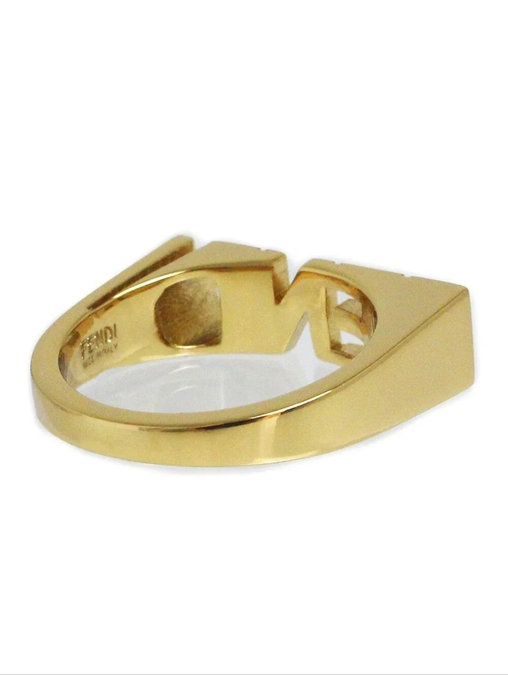 EUC FENDI Mens Large Gold Monogram Letter Ring!